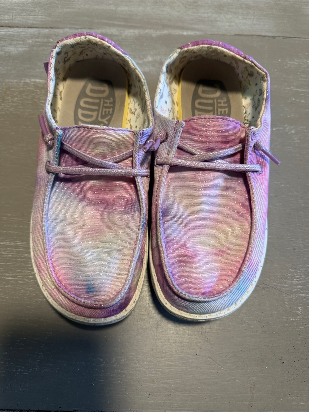 Hey Dude Kids Pink Tie-Dye Canvas Slip-On Sneakers